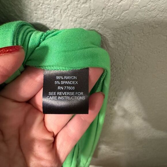 J. Peterman French Film Star Travel Wrap Dress Size Small Lime Green - Picture 4 of 5